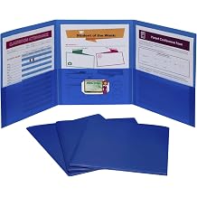 C-Line 3-Pocket Tri-Fold Heavyweight Poly Portfolios, Blue, Box of 24 33945-24