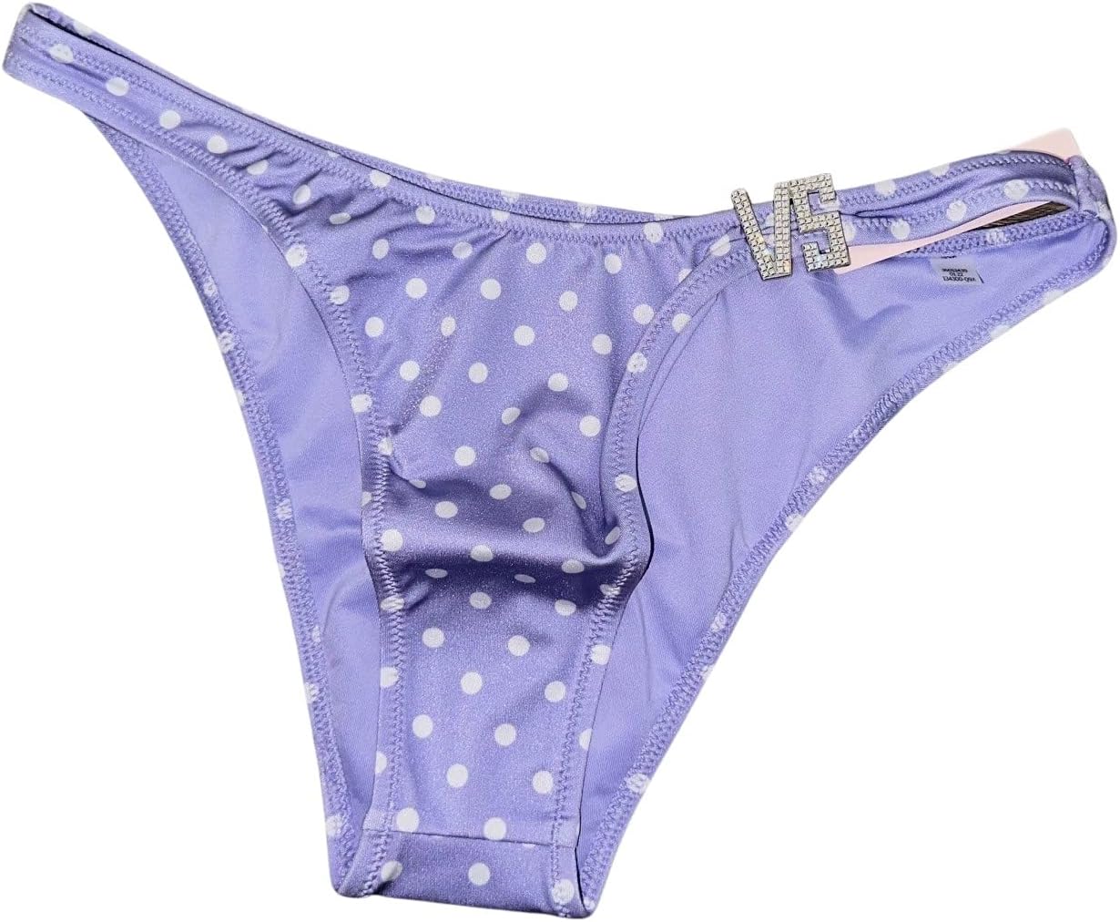 Victoria's Secret Shine Hardware Brazilian Bikini Swim Bottom Color Purple Dots New