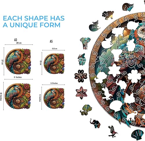 Miniatura 4 de Rompecabezas de madera  Parrot Yin Yang  Rompecabezas de madera para adultos y niños  con forma de animal, juegos familiares, regalos de cumpleaños