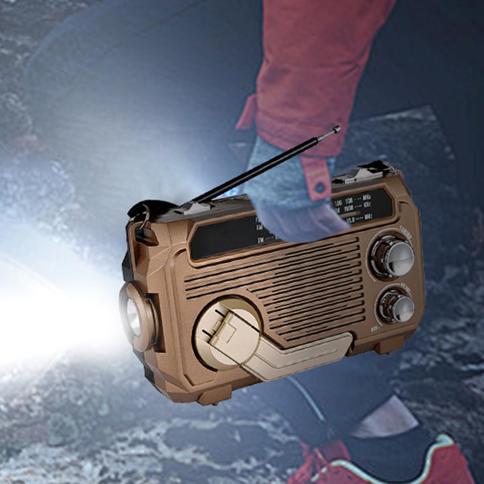 Radio z korbą słoneczną, radio z korbą Przenośne radio pogodowe na baterie