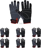 Vista 25 de HANDLANDY Guantes de trabajo para hombre y mujer, guantes de trabajo de mecánicos de uso general con pantalla táctil, guantes de trabajo flexibles