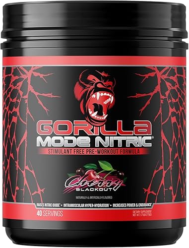 Miniatura 11 de Gorilla Mind - Gorilla Mode Nitric mejorado sin estimulantes antes del entrenamiento - Mejor sabor y más eficaz sin estimulantes antes del