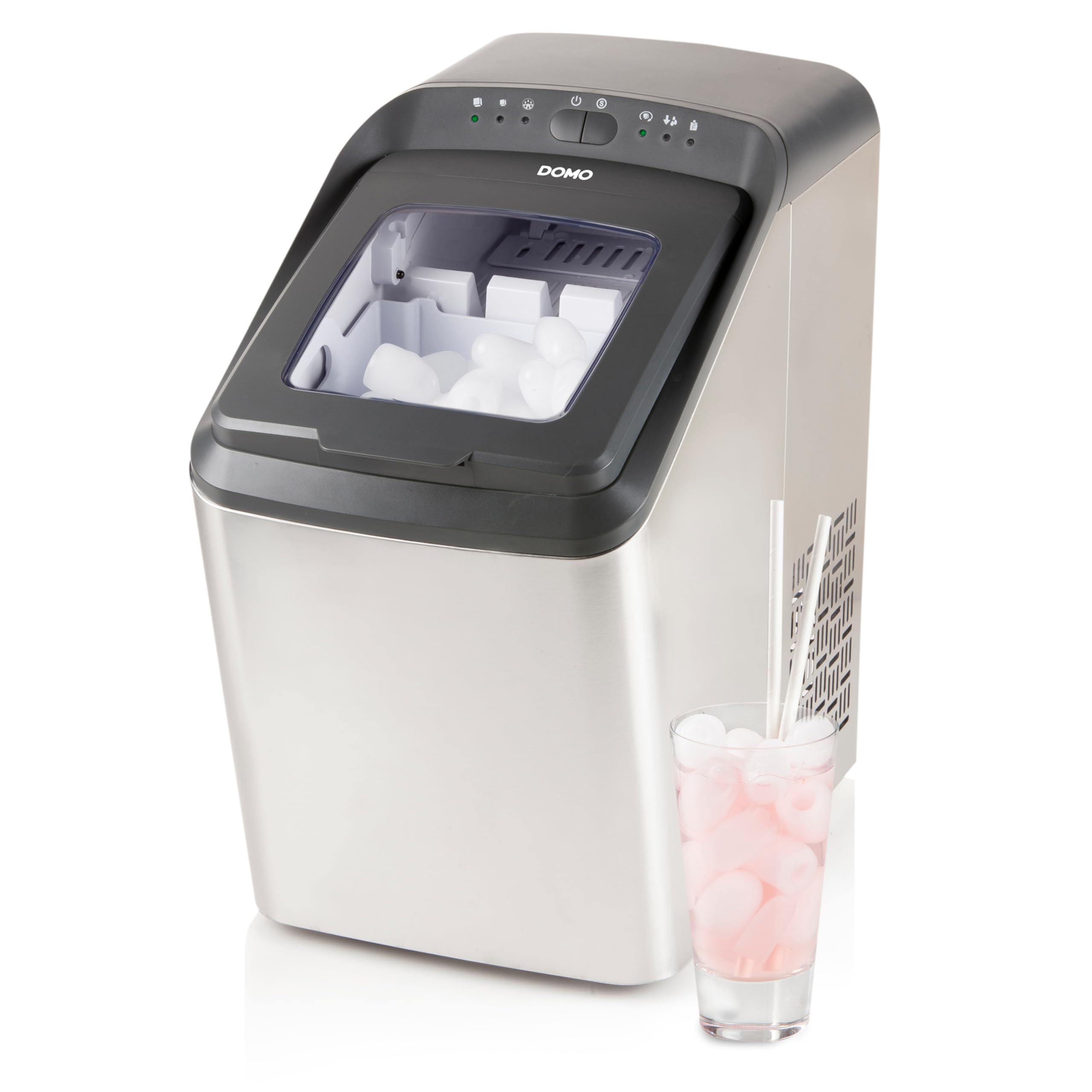 DOMO DO9247IB Machine à Glaçons Automatique 15 kg/24h – Réservoir 2,8 L – Machine à glaçons autonettoyante – Petite machine à glaçons pour Cuisine et Home-Bar
