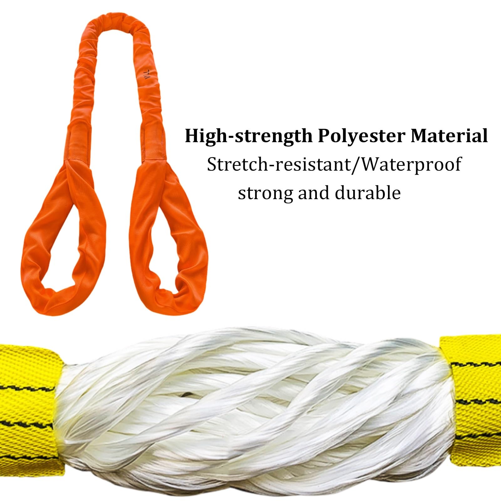Rundschlinge, Hebebänder zum Heben Schwerer Lasten, 8 Tonnen Tragfähigkeit, Polyester-Rundschlinge, hochfeste Polyester-Hebebänder für sicheres Heben und Schleppen(6m)