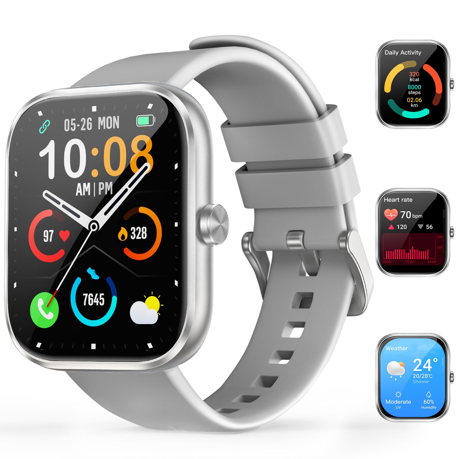 Smartwatch Herren Damen (Anrufe annehmen/tätigen), 1.83