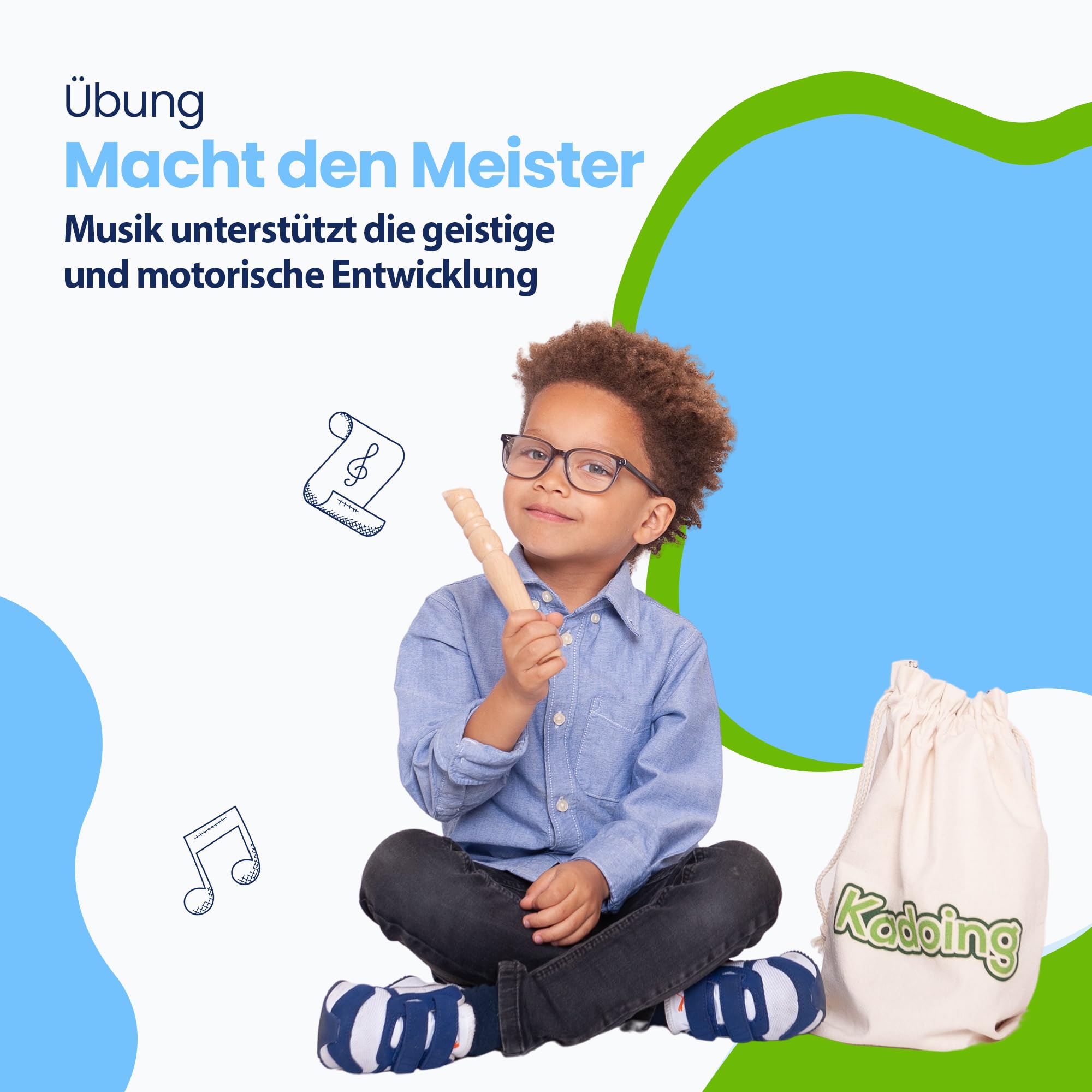 18-teiliges Musikinstrumenten Set aus Holz - Nachhaltiges Geschenk - Lernspielzeug - Geburtstag zu Hause - Montessori Spielzeug - Kinderspielzeug - Musik für Kinder