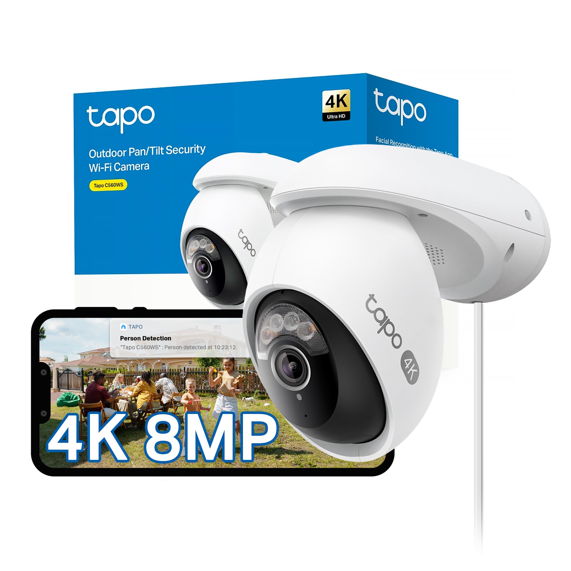 TP-Link - Tapo C560WS - Smart Home Security Camera - 4K - Wi-Fi 6 - White