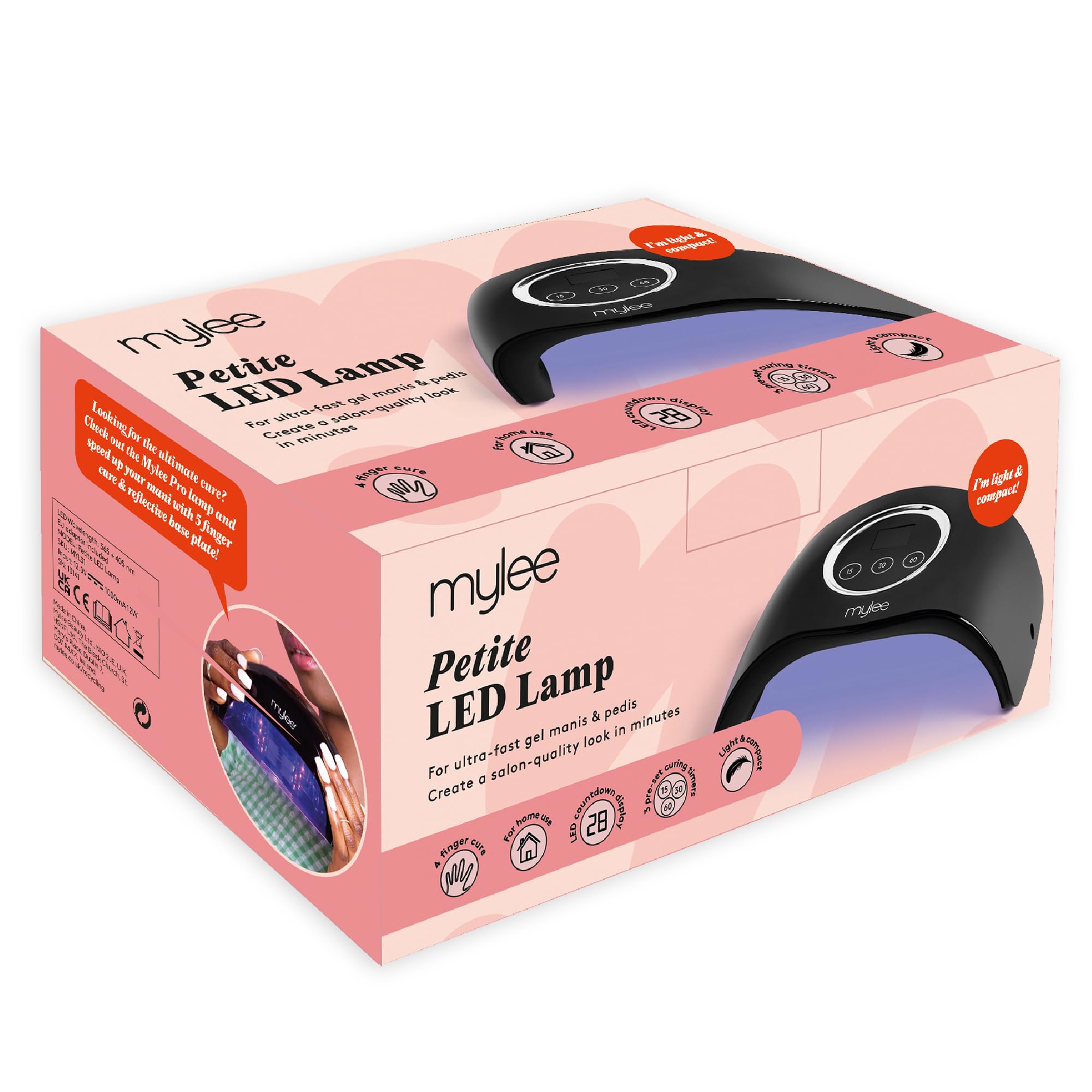 Mylee Petite lampe LED pour ongles - Durcissement | rapide du vernis en gel pour une manucure de qualité salon - Votre compagnon de voyage idéal