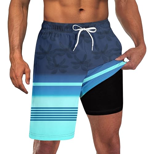 UNICOMIDEA Men Swim Trunks with Compression Liner 9" Bathing Suits