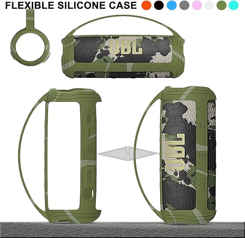 Miniatura 38 de JCHPINE Funda de silicona para altavoz Bluetooth portátil JBL Flip 6, soporte de transporte protector para accesorios de altavoces JBL Flip 6