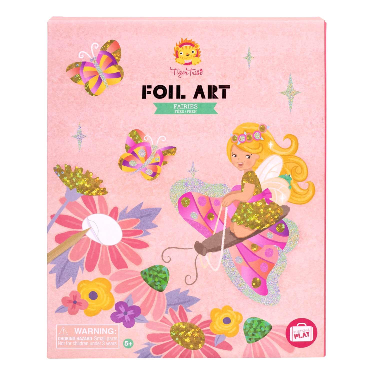 Tiger Tribe Foil Art - Fairy, Activity Set for Kids, incl. Foil Sheets, Art Cards, Paper Craft Activity, Perfect for Rainy Days, Great Gift