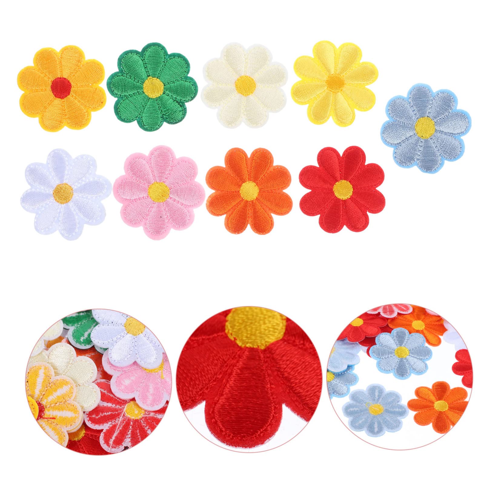 TEHAUX 144stücke Aufbügelbare Blumen-patches Bunte Applikationen Für Kleidung Hüte Taschen Jeans Handarbeit Mehrfarbige Stickerei Für Kreative Reparaturen Und Dekorationen