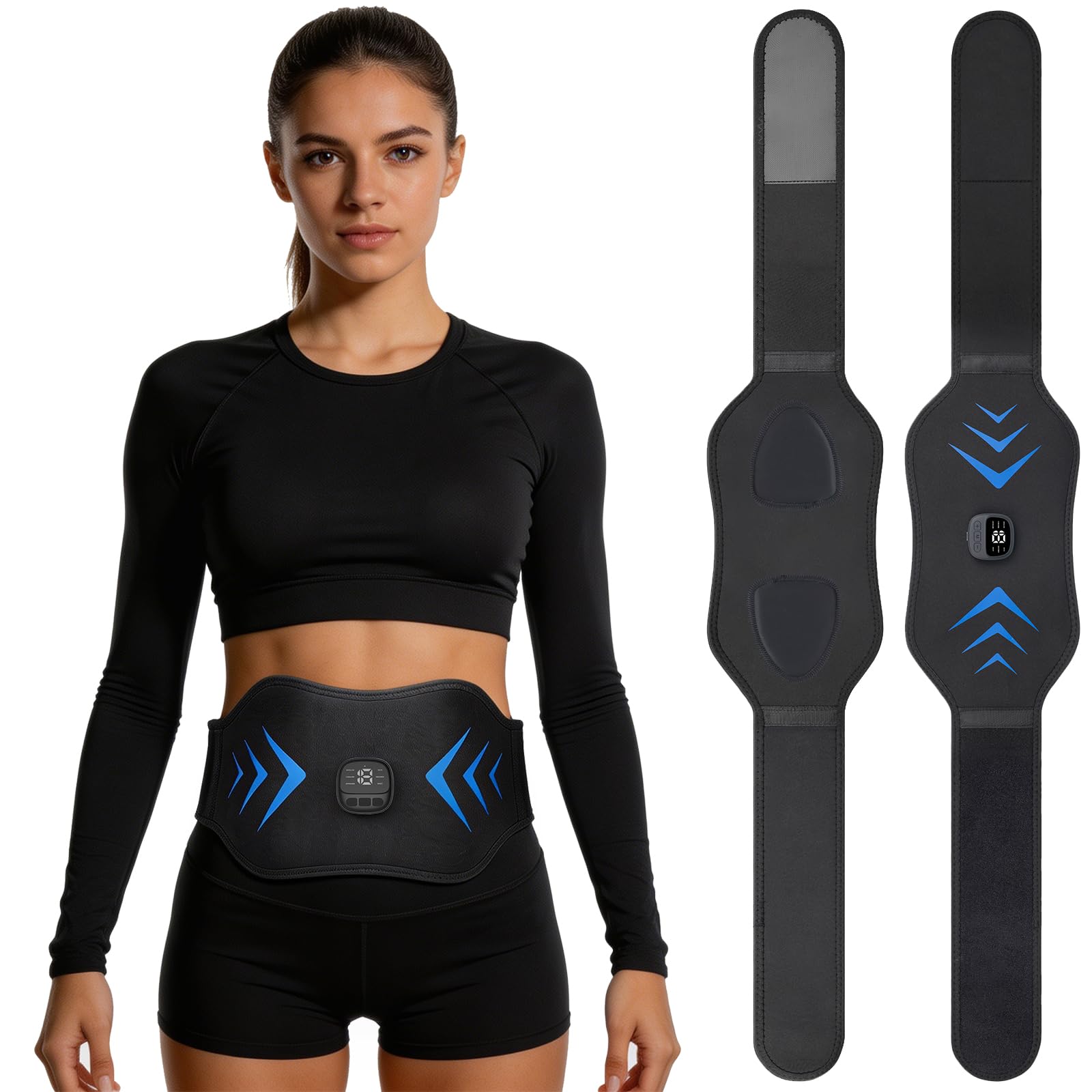 FDA Cleared ABS Stimulator Muscle Toner, Ab Machine (Black Blue)