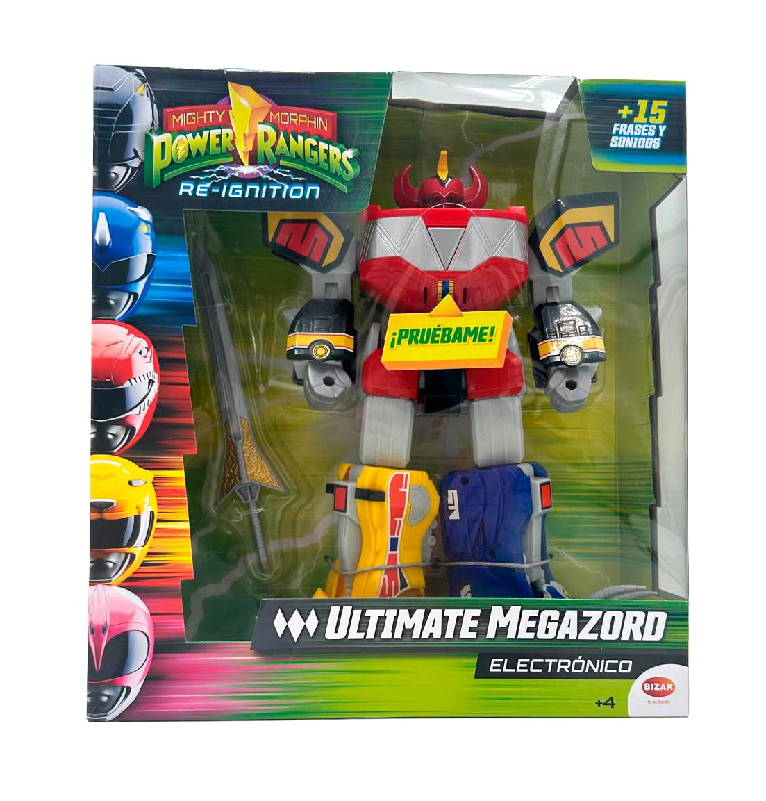 Bizak Power Rangers Ultimate Megazord elettronico, Figura articolata con luci, Suoni e 15 Frasi, Include megaspada, Giocattolo Ufficiale Power Rangers +4 Anni (62518691)