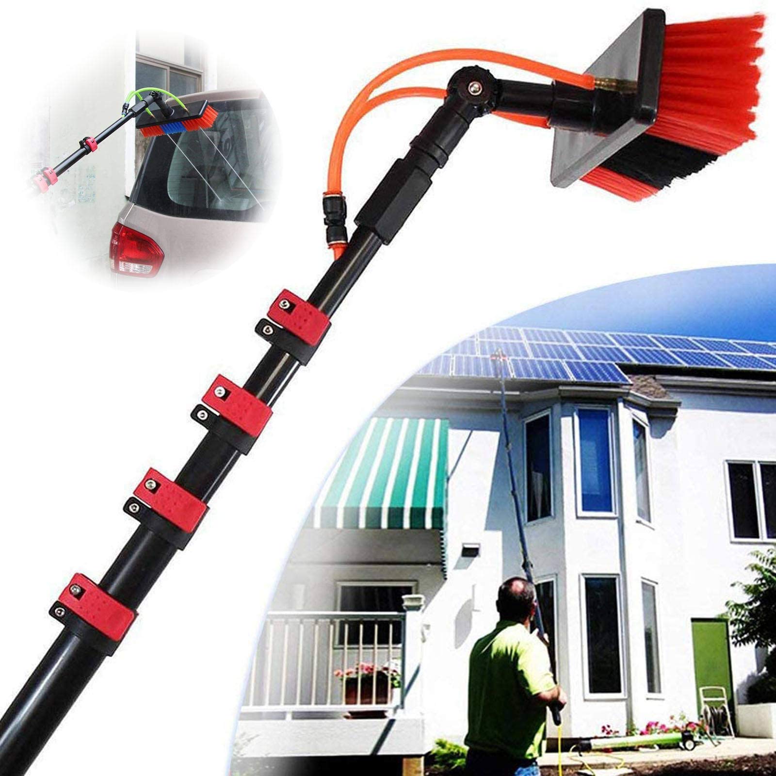 HYLYGFH Window and Solar Cleaning Pole W/Water Fed Telesbrush/Brush Window and Solar Panel Cleaning System Windows Cleaning/12Ft/3.6M (36ft/11m),36ft/11m,36ft/11m
