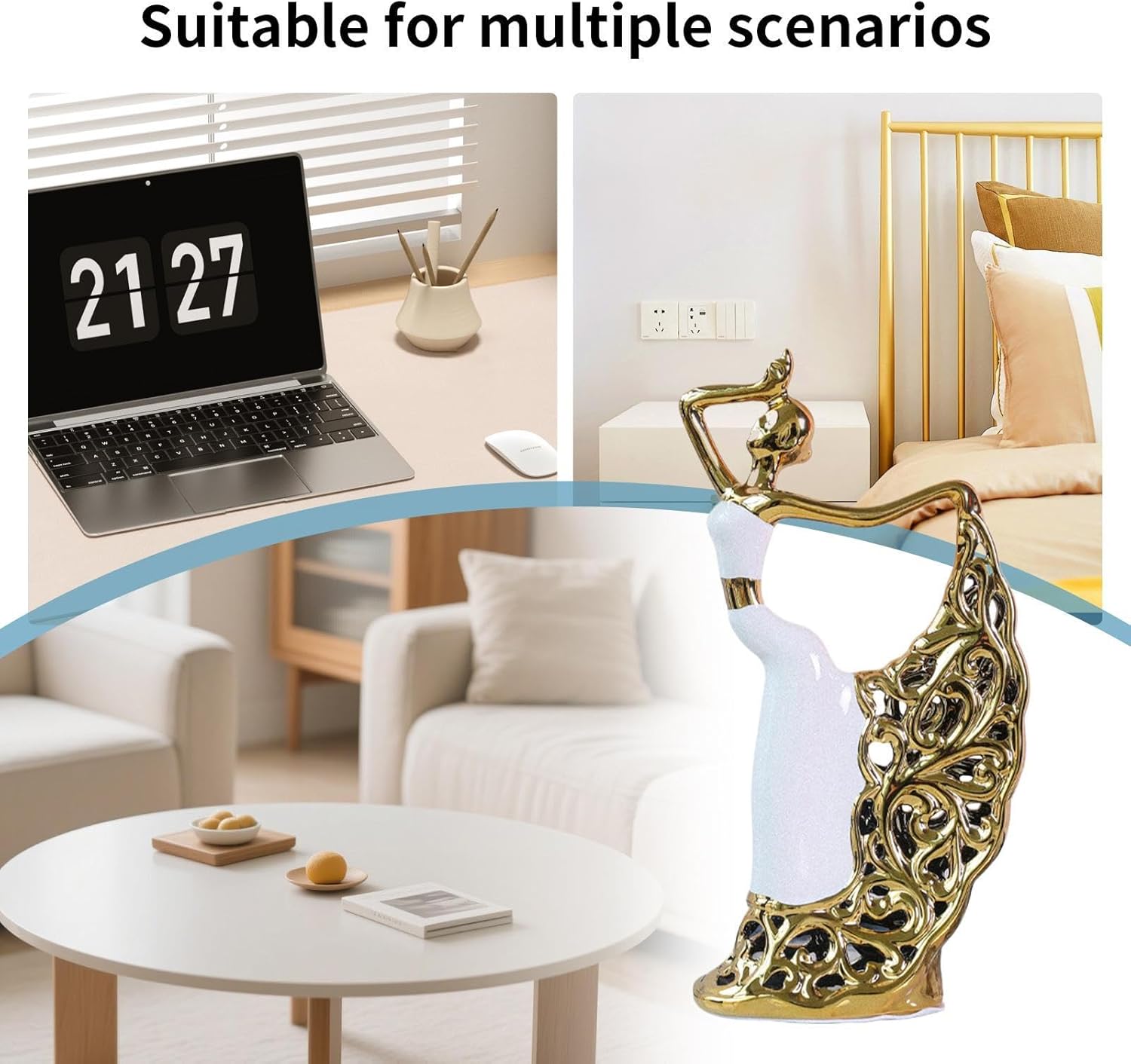 ダンサー像ガール | セラミック女性バレリーナデコレーション | エレガントなモダンアートクラフト スタジオ リビングルーム 棚 テ