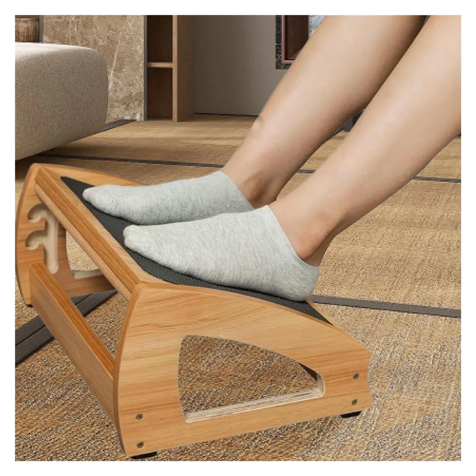Unter dem Schreibtisch Fußstütze Holz Hocker Beinstütze Schmerzlinderung for Home Office Wohnzimmer Arbeiten
