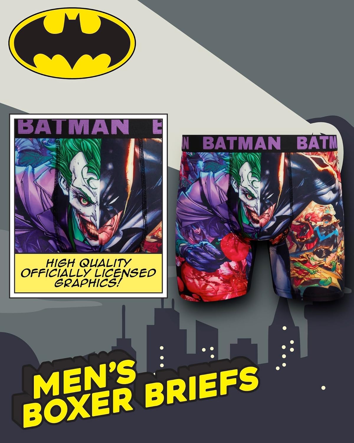 COCO BRANDS Batman Mens Boxer Briefs - 1/2/3 Pack Joker Mens Underwear Breathable Soft No Fly Boxers for Men (S-XL) - Image 3