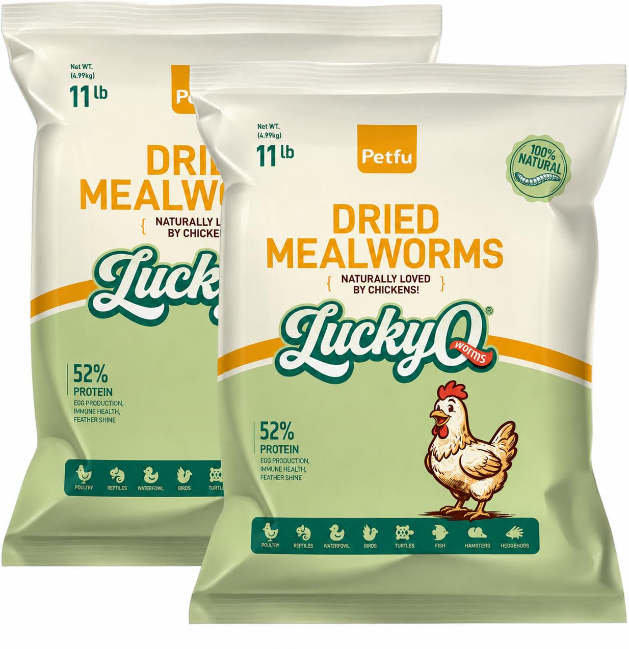 22lb Dried Mealworms for Chickens Duck High Protein Birds Treat