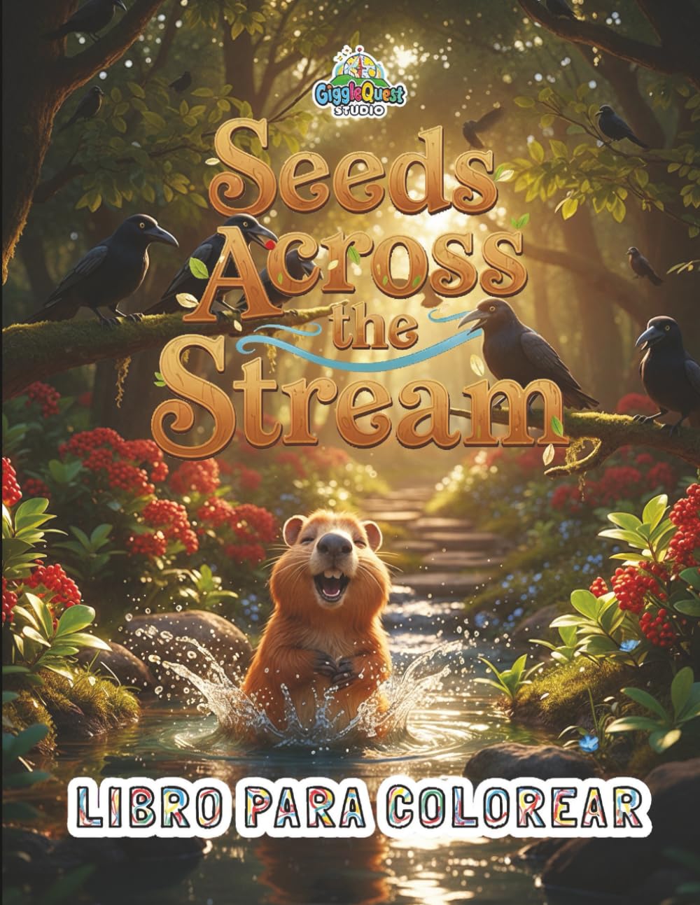 Seeds Across the Stream: Libro para Colorear | GQ07 (Compañeros de Libros para Colorear de GiggleQuest)