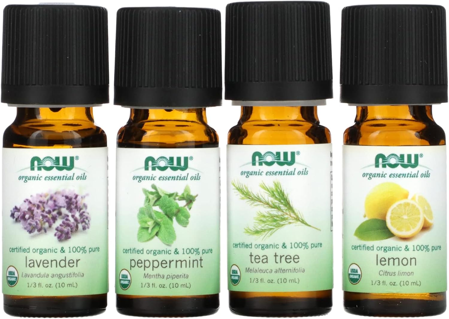 Let It Be Organically Organic Essential Oils Kit Now Foods 4 (10ml Bottles) Kit