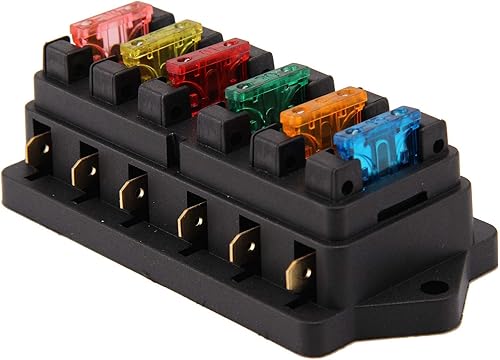 Miniatura 4 de MASO Caja de fusibles de coche 6 vías hoja de fusibles bloque titular 12 V 24 V coche camión circuito marino estándar ATC