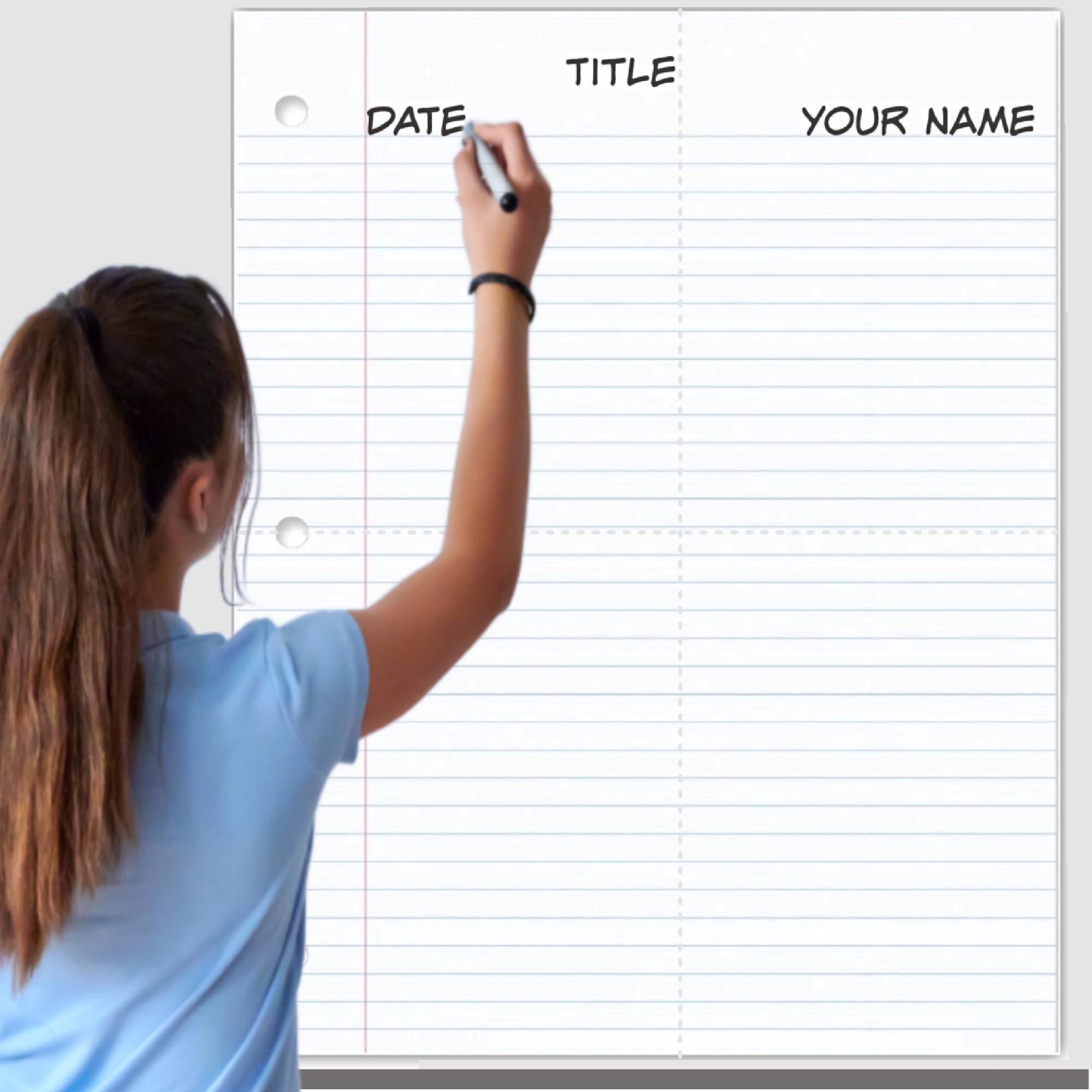 MAGNASHEETS Large Magnetic Dry Erase Notebook Paper for Whiteboard 22x28 | 4 Panels Ease of Storage | Teacher Classroom Must Have | Premium Vinyl Writing Surface! No Staining or Ghosting!