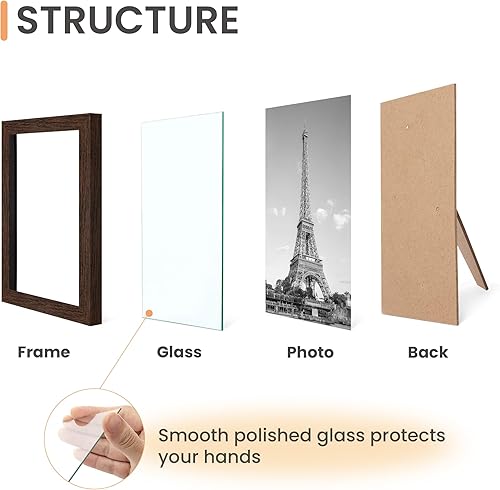 Vista 16 de upsimples Marco para certificados con vidrio de alta definición, marcos de documentos de diploma de fotos de 8.5 x 11 pulgadas para pared y mesa