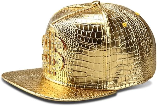 NYU14 Las nuevas gorras de béisbol de cocodrilo sombrero de ala plana de dólar de aleación sombrero hip-hop