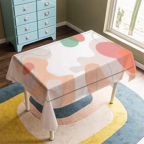 Rectangle Dining Table Cloth Creative Nordic Green Plant Printed Tablecloth Home Kitchen Wedding Decoration Waterproof and Oilproof Rectangular