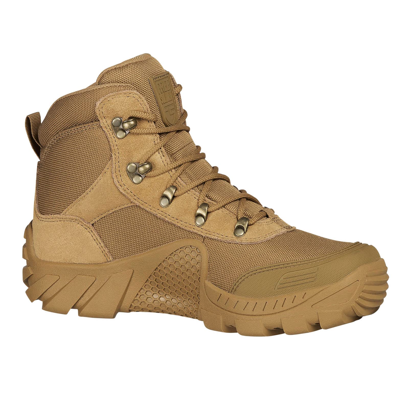 FREE SOLDIER Chaussures de Randonnée Hommes Bottes Militaires de Haut-Niveau Bottes Tactiques de Combat Mid High Chaussures à Lacets Tout Terrain Souliers
