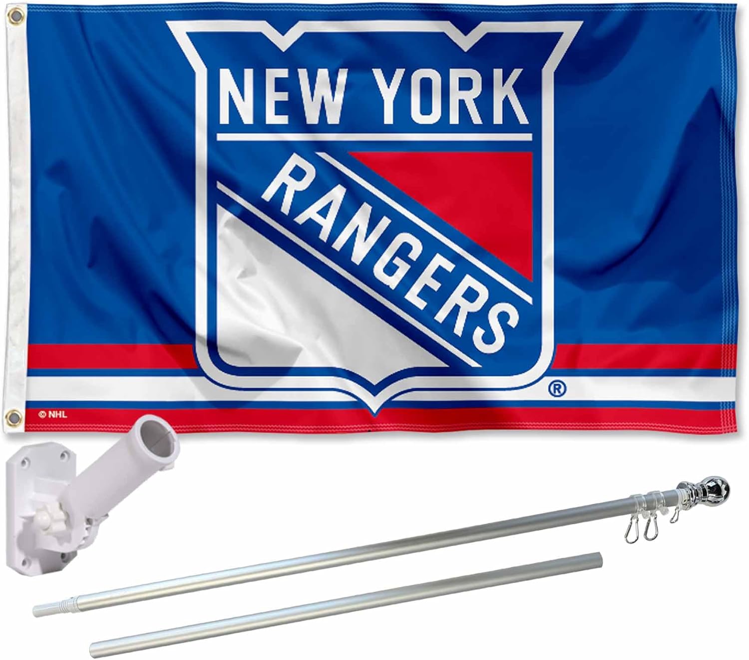 New York Rangers Flag Pole and Bracket Set