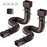 FEILAYDUN 2-Pack Flexible Rain Gutter Downspout Extensions - Extendable 20-66in Each, Connect to 10ft, Brown - Durable Water Diverter for Foundation Protection