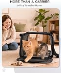 BurgeonNest Soft Cat Carrier Large, Pet Carrier Dog Carrier for Big Cats and Small Dogs up to 25 lbs Collapsible Top Loading with Dual-Exit Tunnel, Privacy Protection, Mesh Ventilation, Travel, Gray