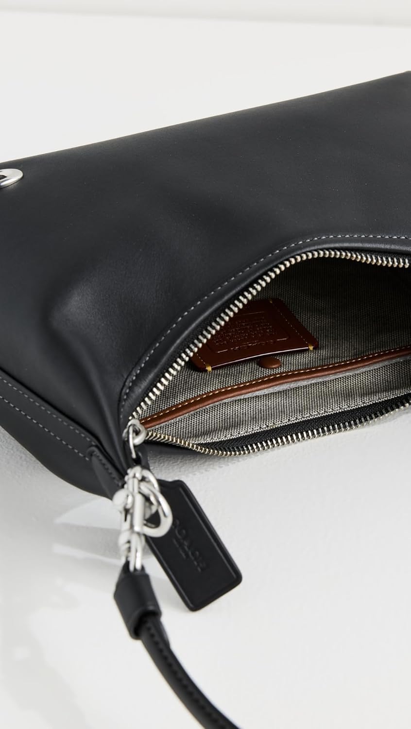 COACH Women's Glovetanned Leather Juliet Shoulder Bag, Black, One Size - Image 6