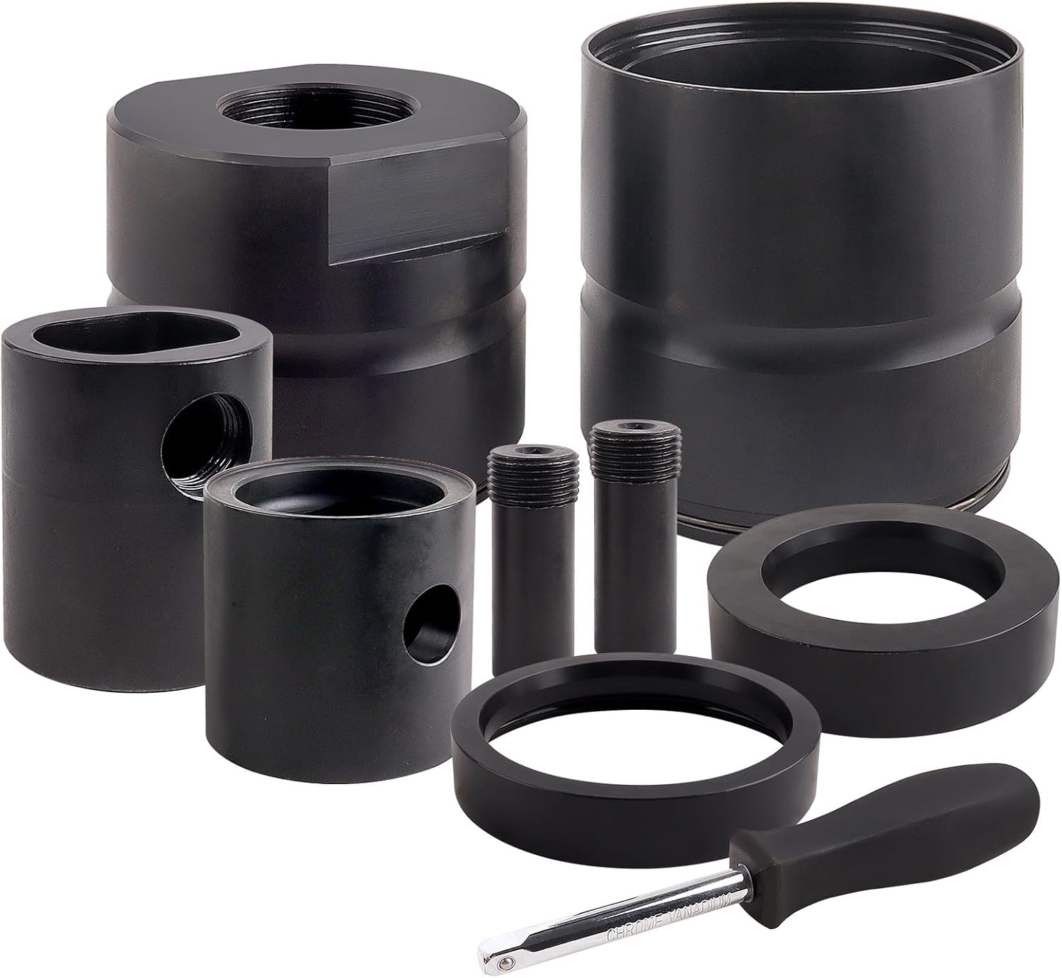 15030 Pin & Bushing Adapter Service Kit for 15000 Starter Kit - Heavy Duty Leaf Spring Bushing Removal Tool & Class 8 Bushing Press for Freightliner, Peterbilt, Bushing Installer Tool