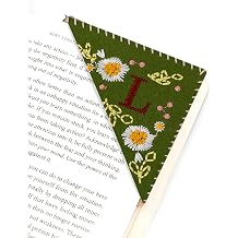 Handmade Embroidered Summer L Corner Bookmark for Women, Custom Letter Book Marker, Thoughtful Option for Bookish Gifts, Women Who Love Books, and Reading Accessories