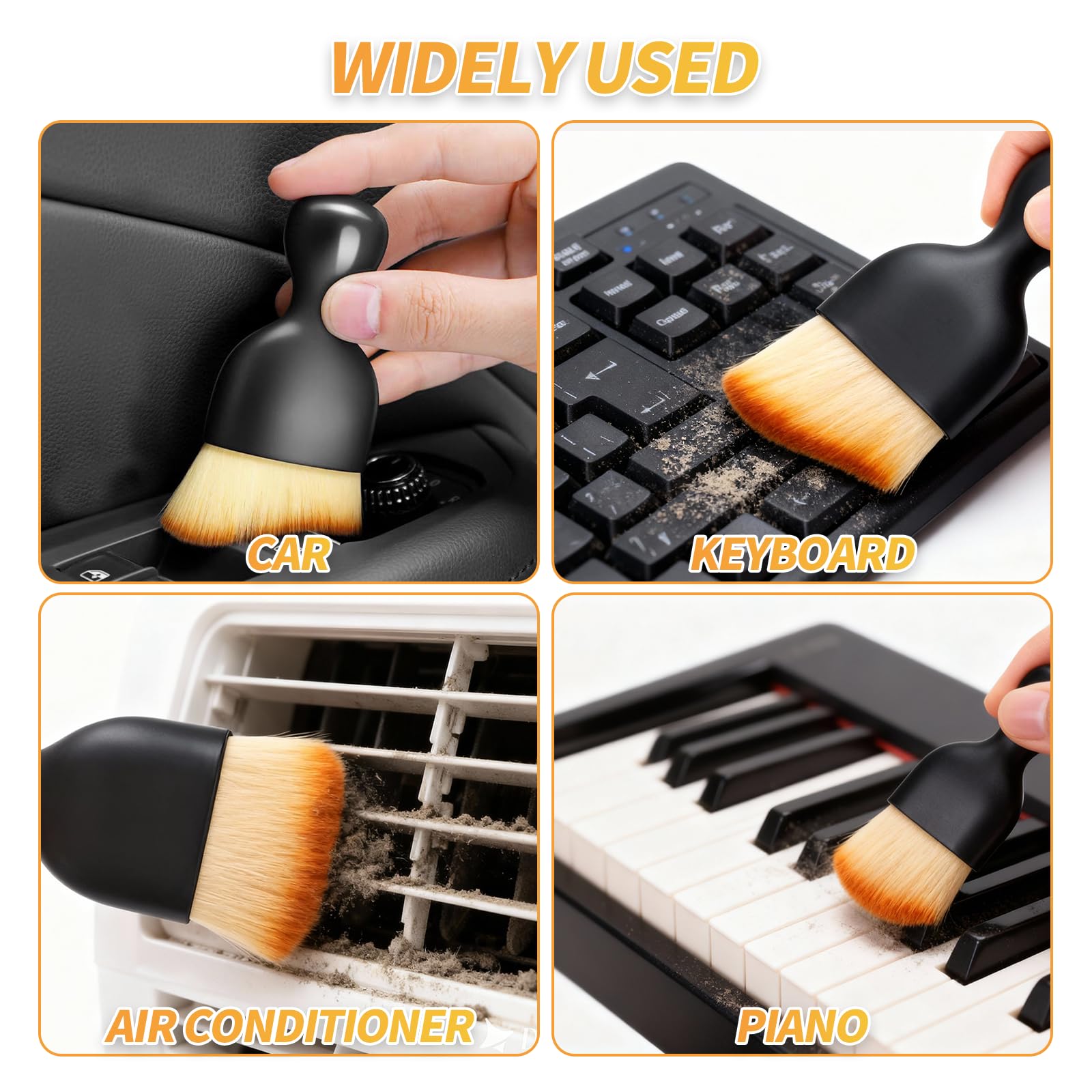 2 cepillos de polvo para interior de coche, cerdas de microfibra suave, cepillo de limpieza para detalles de coche, herramienta de limpieza interior para rejillas de ventilación de coche, tableros de