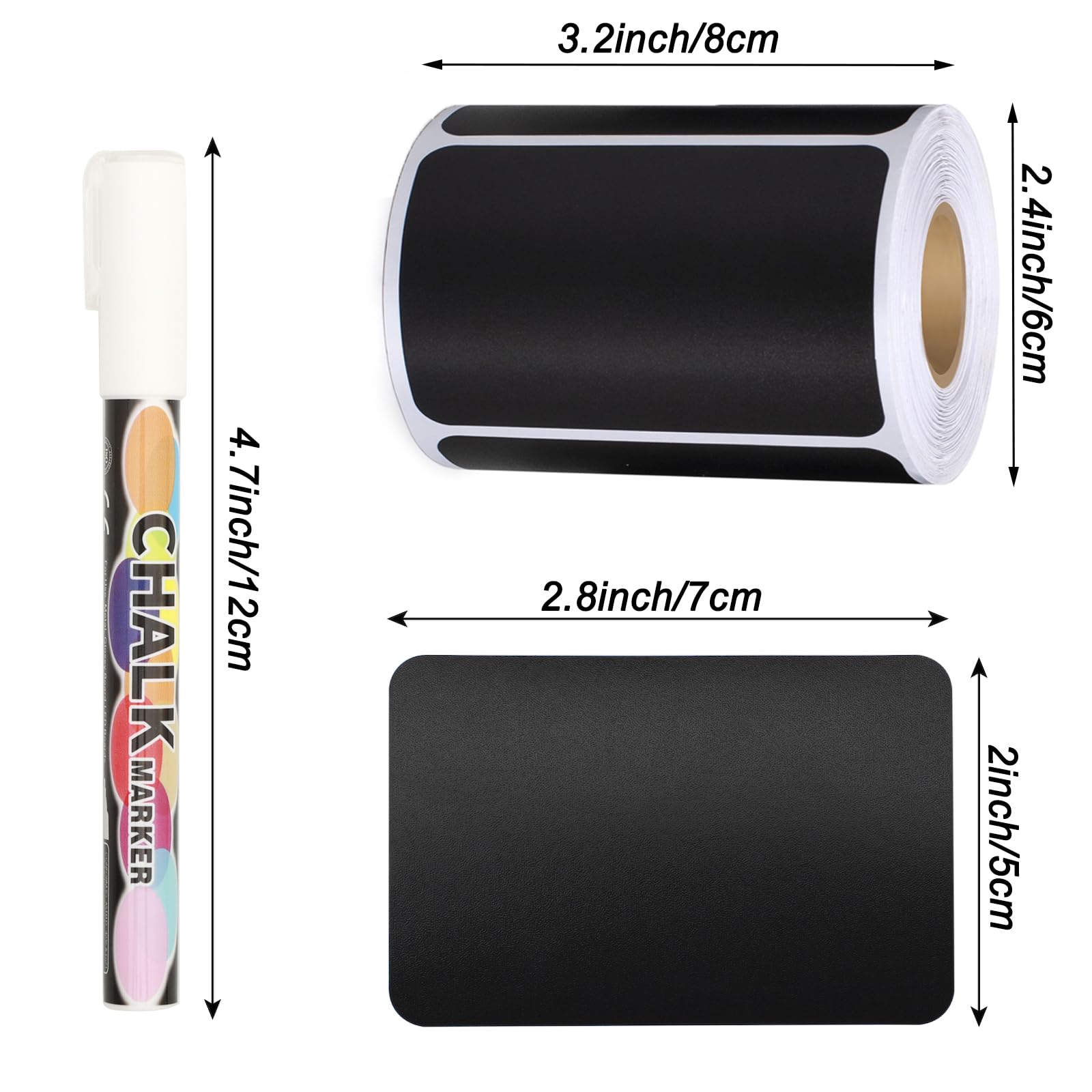 NANXJIUR 180 Pcs Chalkboard Labels, Reusable Blackboard Stickers with 1 Liquid Chalk Marker - Image 2