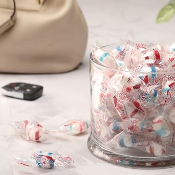 Red Bird Cinnamon Puffs Candy, Bulk Individually Wrapped Soft Mints, 52 oz Tub