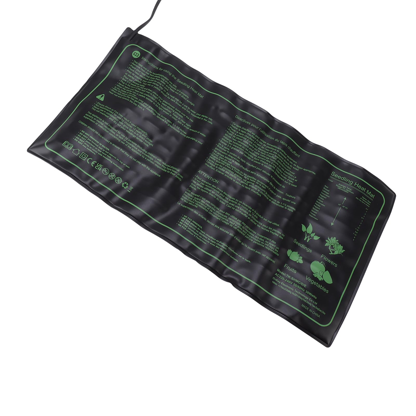 Zerodis Coussin Chauffant pour Semis, Contrôleur de Thermostat pour Tapis Chauffant étanche IP67 en PVC pour Plantes (Prise UE 220 à 240V)