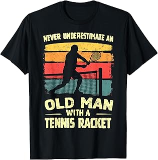 Vintage Never Underestimate an Old Man with a Tennis Racket T-Shirt
