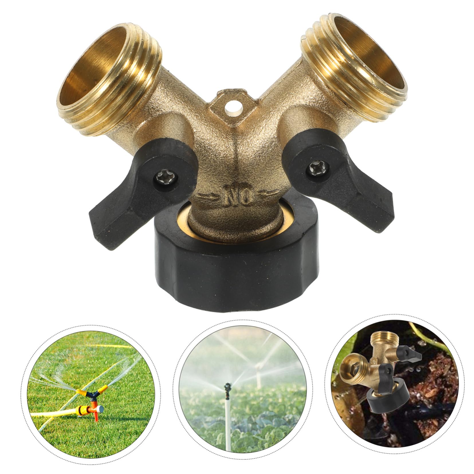 SUPVOX 2pezzi Sdoppiatore y per Tubo Flessibile da Giardino in Ottone Connettore Doppia Via per Tubo Flessibile Divisore per Rubinetto Accessori per di Ricambio per