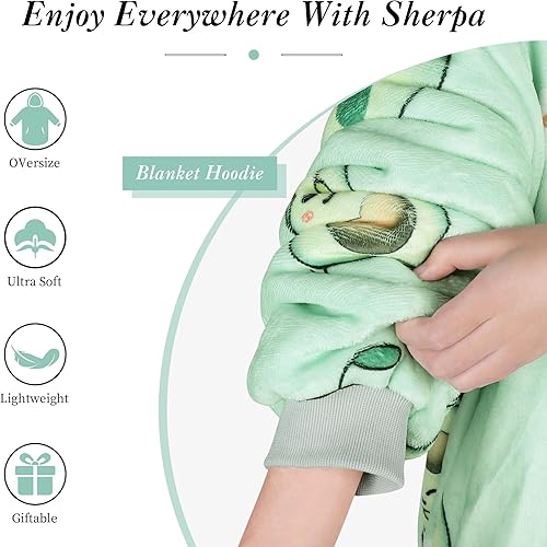 Miniatura 4 de AmyHomie Manta de sherpa de gran tamaño, sudadera con capucha de vellón con bolsillo, para adultos, niños y adolescentes