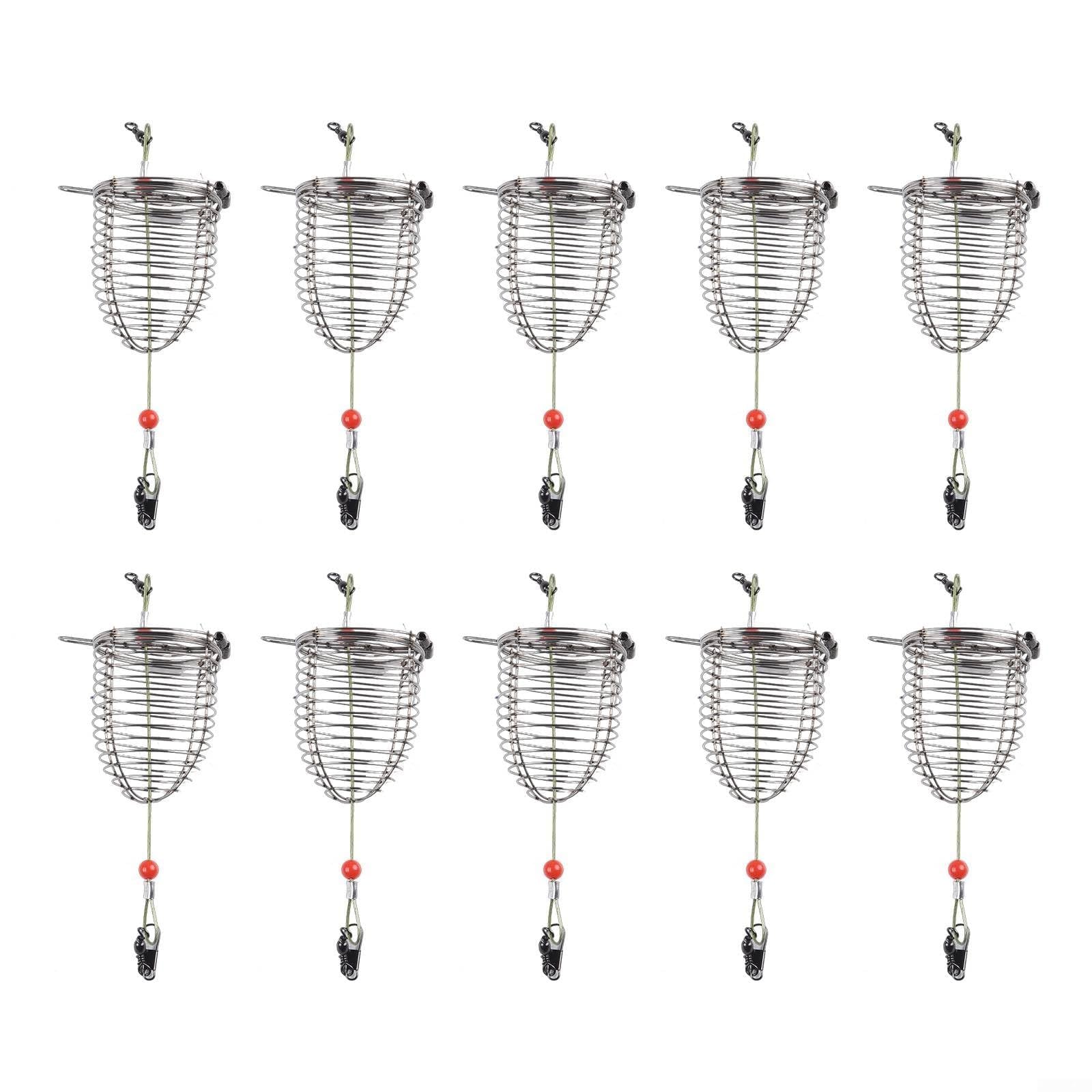 Juego de 10 soportes de cebo de alambre de metal para señuelos