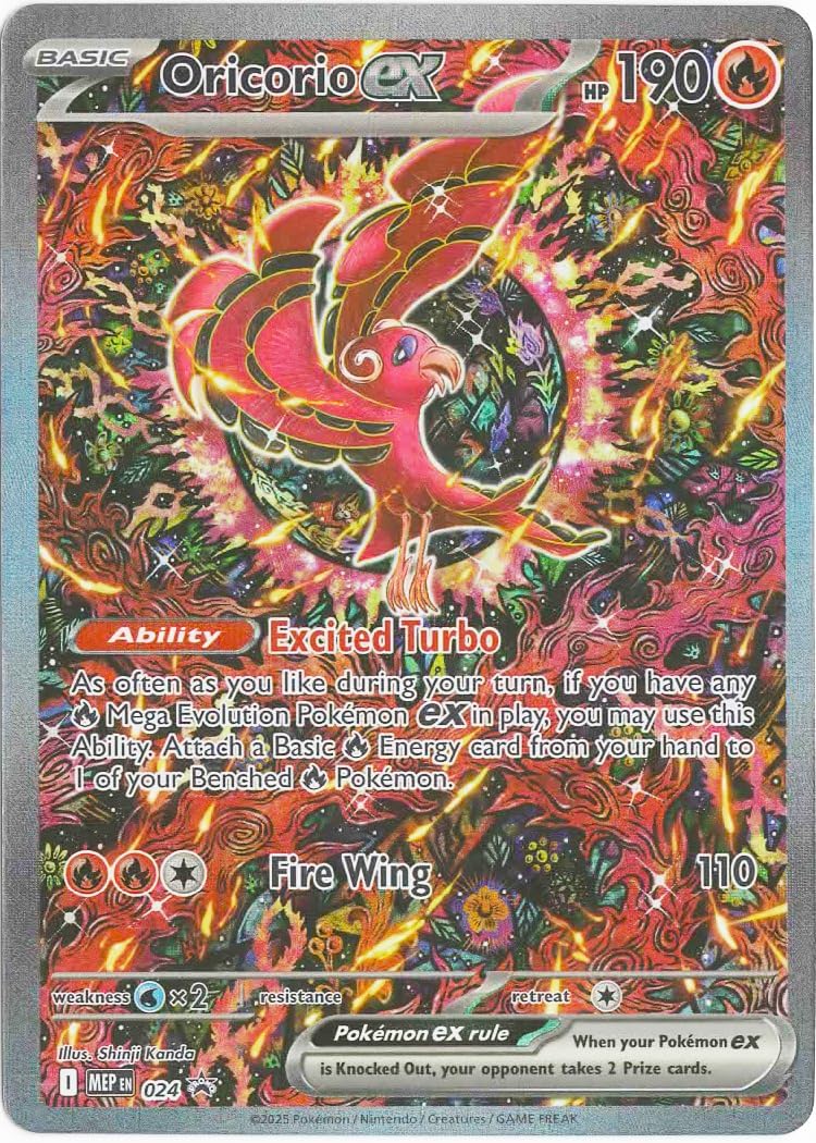 Pokemon - Oricorio ex MEP 024 - Black Star Promo Card – Full Art Foil