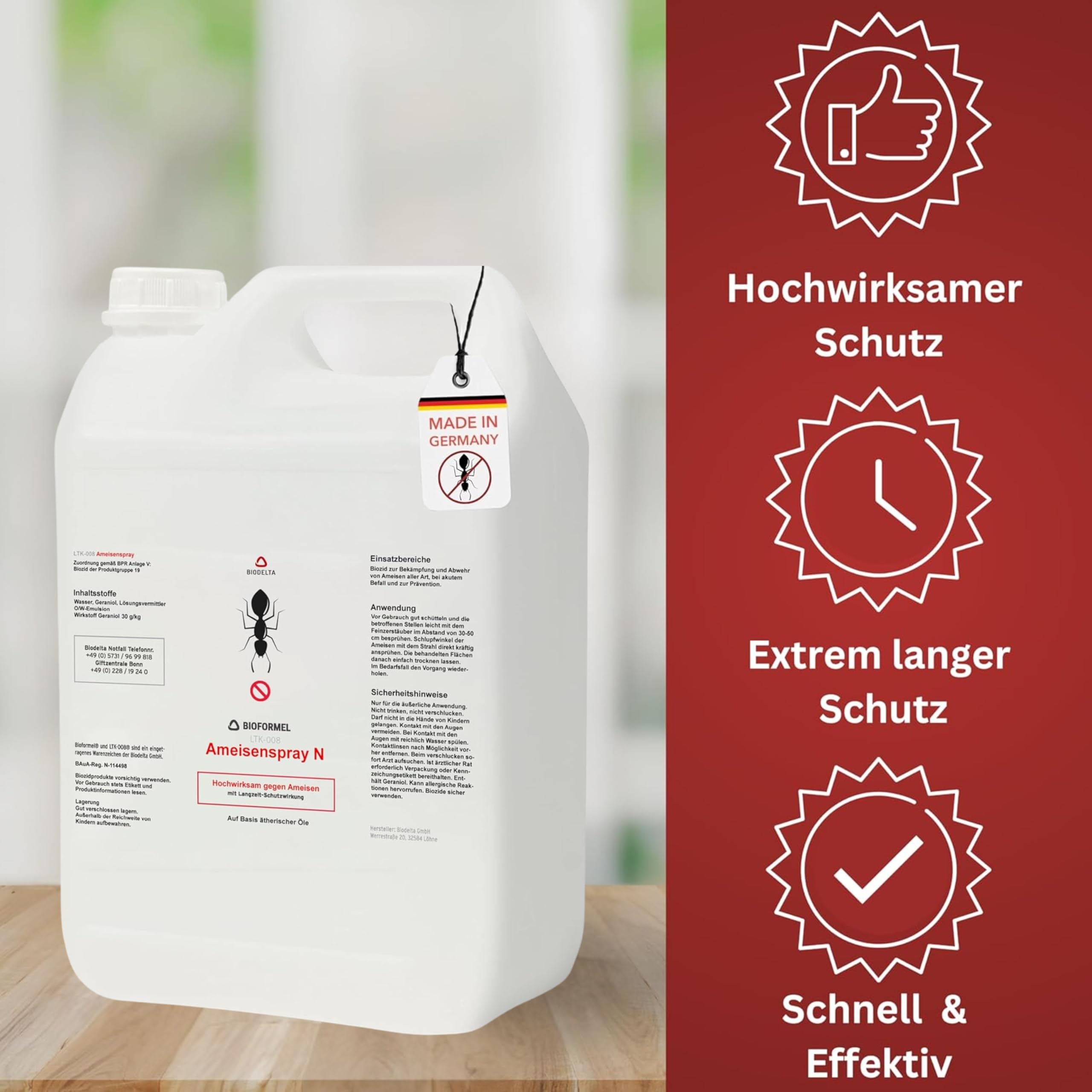 BIODELTA Ameisenspray Set 6 l - Ameisenmittel für draußen und drinnen