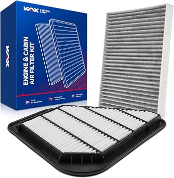KAX Engine & Cabin Air Filter Kit, Replacement for Chevrolet Traverse 2009-2017, GMC Acadia 2007-2016, Acadia Limited 2017, Buick Enclave 2008-2017, Saturn Outlook 2007-2010, Replace# CA10110 CF11663