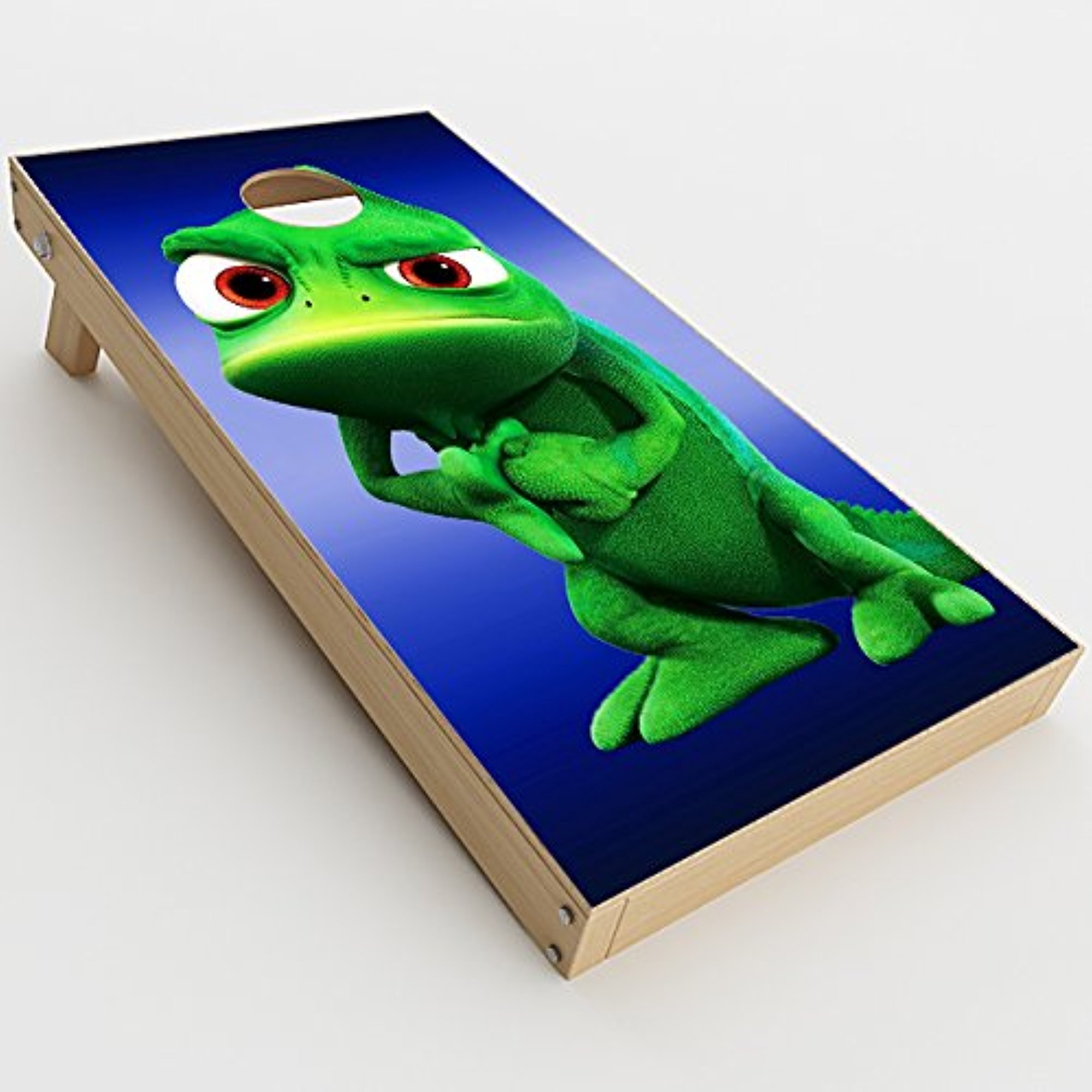 Skin Decals Vinyl Wrap for Cornhole Game Board Bag Toss (2xpcs.) / Green Dino, Dinosaur, Gecko,Lizard