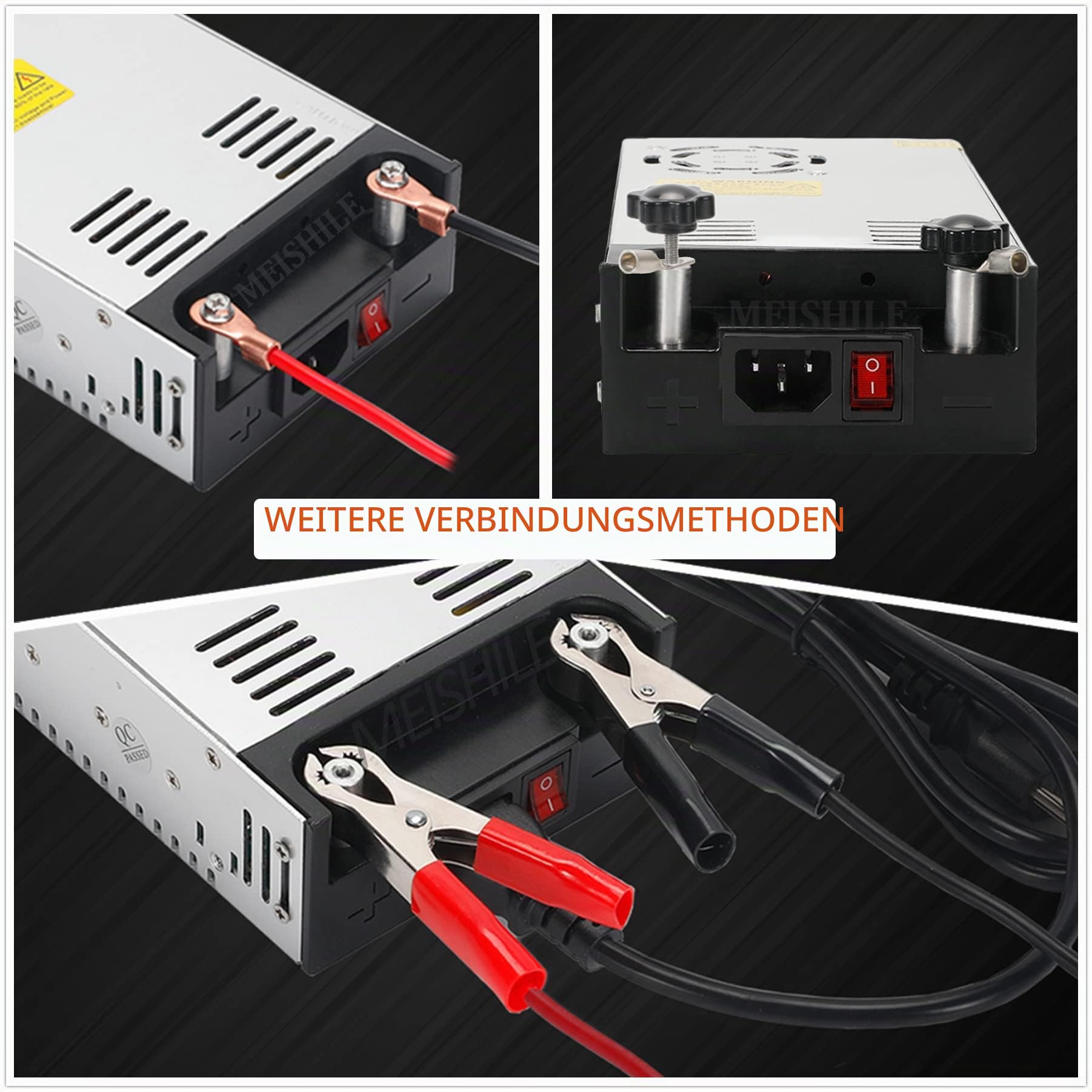 Upgrade Schalternetzteil DC 12V 50A 600W DIY Clips Taster Trafo 230V AC auf DC Netzteil Transformator Industriell 40/30A LED Lichtleiste Lampe 3D Drucker Motor Pumpe Amplifier SMPS 110V/220V Button